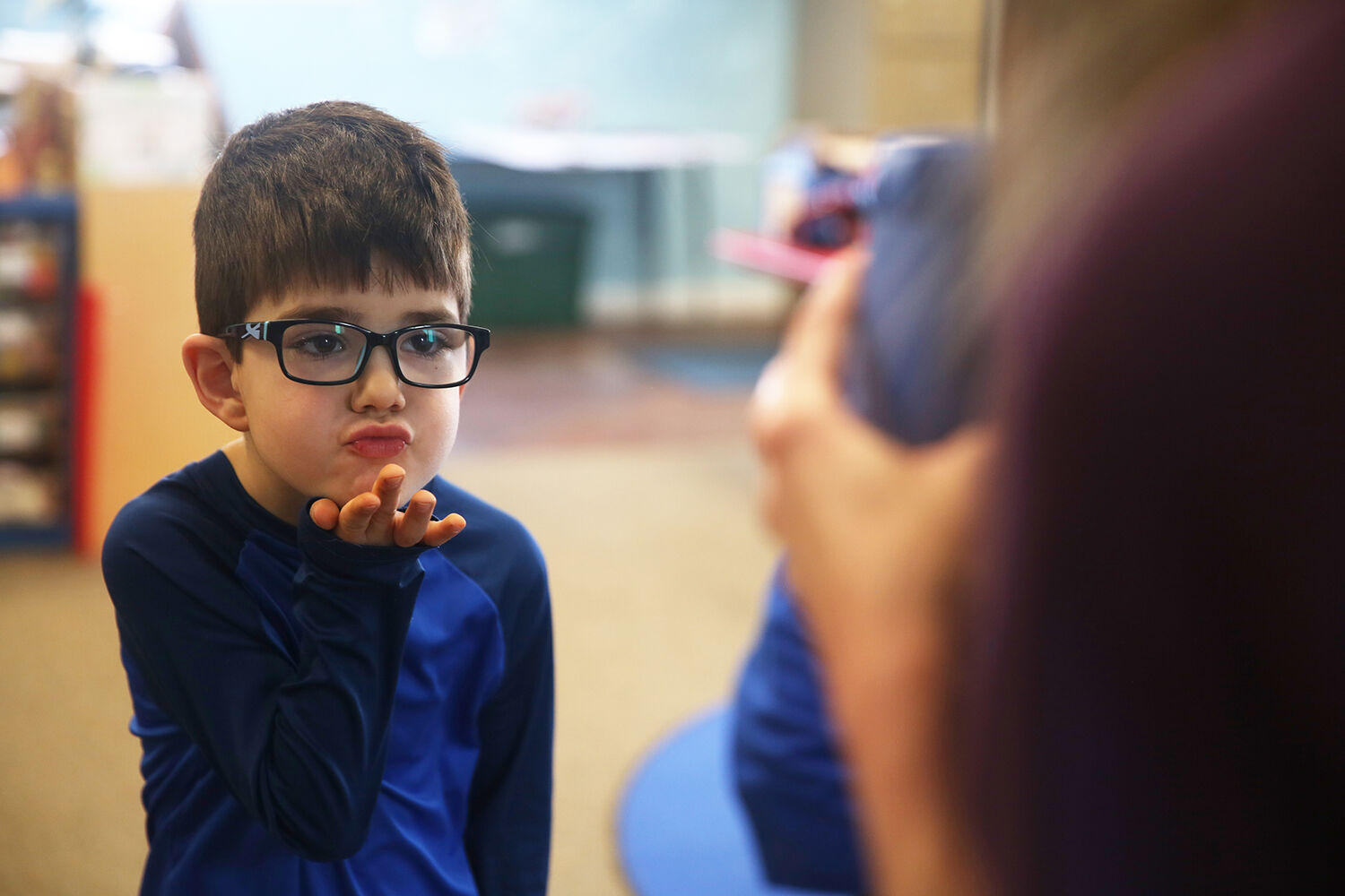 Jack Gampetro blows a kiss toward the camera while his picture